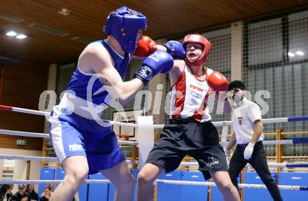 Boxen Kaerntner Meisterschaft. Christian Ranninger (AUT) (rot), Petja Tonkli (SLO) . Klagenfurt, 15.11.2025.
Foto: Kuess
www.qspictures.net
---
pressefotos, pressefotografie, kuess, qs, qspictures, sport, bild, bilder, bilddatenbank