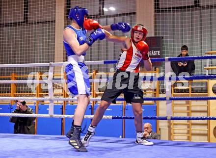 Boxen Kaerntner Meisterschaft. Christian Ranninger (AUT) (rot), Petja Tonkli (SLO) . Klagenfurt, 15.11.2025.
Foto: Kuess
www.qspictures.net
---
pressefotos, pressefotografie, kuess, qs, qspictures, sport, bild, bilder, bilddatenbank