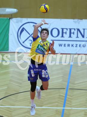 Volleyball Bundesliga. AVL. Austrian Volleyball League.   Aich/Dob gegen VBK Kelag Woerther-See-Loewen Klagenfurt. Sebastian Sablatnig  (Aich/Dob). Bleiburg, am 15.11.2025.
Foto: Kuess
www.qspictures.net
---
pressefotos, pressefotografie, kuess, qs, qspictures, sport, bild, bilder, bilddatenbank