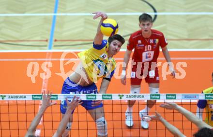 Volleyball Bundesliga. AVL. Austrian Volleyball League.   Aich/Dob gegen VBK Kelag Woerther-See-Loewen Klagenfurt. Zigurds Janis Licis  (Aich/Dob). Bleiburg, am 15.11.2025.
Foto: Kuess
www.qspictures.net
---
pressefotos, pressefotografie, kuess, qs, qspictures, sport, bild, bilder, bilddatenbank