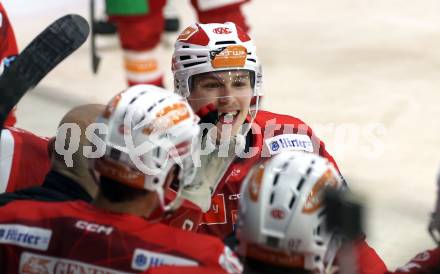 Eishockey ICE Bundesliga.  Winn2day ICE Hockey League. KAC gegen Vienna Capitals.  Torjubel Finn Van Ee  (KAC). Klagenfurt am 21.11.2025.
Foto: Kuess
www.qspictures.net
---
pressefotos, pressefotografie, kuess, qs, qspictures, sport, bild, bilder, bilddatenbank
