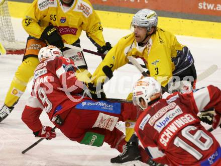 Eishockey ICE Bundesliga.  Winn2day ICE Hockey League. KAC gegen Vienna Capitals.  Jan Mursak  (KAC),  Armin Preiser  (Vienna Capitals). Klagenfurt am 21.11.2025.
Foto: Kuess
www.qspictures.net
---
pressefotos, pressefotografie, kuess, qs, qspictures, sport, bild, bilder, bilddatenbank