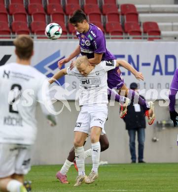 Fussball 2. Liga. SK Austria Klagenfurt gegen Amstetten.  Aidan Liu  (Klagenfurt),  David Peham  (Amstetten).  Klagenfurt, 22.11..2025.
Foto: Kuess
www.qspictures.net
---
pressefotos, pressefotografie, kuess, qs, qspictures, sport, bild, bilder, bilddatenbank