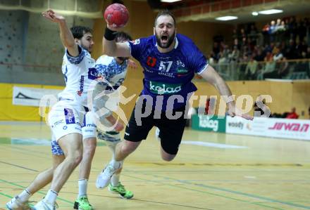 Handball Bundesliga. HLA. SC Ferlach gegen Linz. Patrik Leban (SCF), Bryslawski   (Linz).  Ferlach, am 22.11.2025.
Foto: Kuess
www.qspictures.net
---
pressefotos, pressefotografie, kuess, qs, qspictures, sport, bild, bilder, bilddatenbank