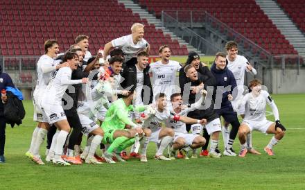 Fussball 2. Liga. SK Austria Klagenfurt gegen Amstetten.    Jubel   (Amstetten).  Klagenfurt, 22.11..2025.
Foto: Kuess
www.qspictures.net
---
pressefotos, pressefotografie, kuess, qs, qspictures, sport, bild, bilder, bilddatenbank
