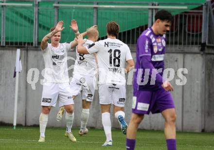 Fussball 2. Liga. SK Austria Klagenfurt gegen Amstetten.    Torjubel David Peham  (Amstetten).  Klagenfurt, 22.11..2025.
Foto: Kuess
www.qspictures.net
---
pressefotos, pressefotografie, kuess, qs, qspictures, sport, bild, bilder, bilddatenbank