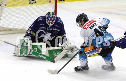 Eishockey ICE Bundesliga.  Winn2day ICE Hockey League. VSV gegen Black Wings Linz.  Joe Cannata  (VSV),  Graham Knott  (Linz). Villach am 28.11.2025.
Foto: Kuess
www.qspictures.net
---
pressefotos, pressefotografie, kuess, qs, qspictures, sport, bild, bilder, bilddatenbank