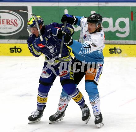 Eishockey ICE Bundesliga.  Winn2day ICE Hockey League. VSV gegen Black Wings Linz.  Philipp Lindner  (VSV),  Brian Lebler  (Linz). Villach am 28.11.2025.
Foto: Kuess
www.qspictures.net
---
pressefotos, pressefotografie, kuess, qs, qspictures, sport, bild, bilder, bilddatenbank