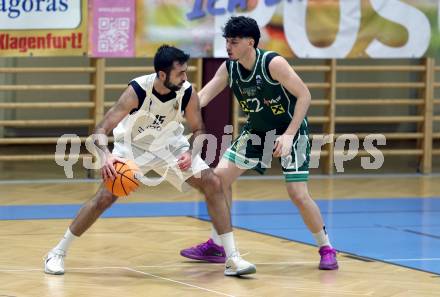Basketball 2. Liga 2025/2026. Grunddurchgang 8. Runde.  KOS gegen Dornbirn Lions. Marin Sliskovic  (KOS),  Jakob Ruedisser (Dornbirn). Klagenfurt, am 29.11.2025.
Foto: Kuess
---
pressefotos, pressefotografie, kuess, qs, qspictures, sport, bild, bilder, bilddatenbank
