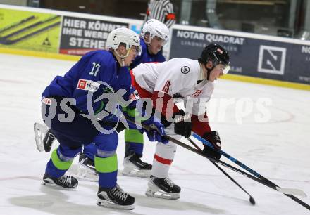 Eishockey. Laenderspiel U20 Oesterreich gegen Slowenien.  Adrian Gesson (AUT).  Ferlach, am 3.12.2025.
Foto: Kuess
www.qspictures.net
---
pressefotos, pressefotografie, kuess, qs, qspictures, sport, bild, bilder, bilddatenbank