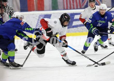 Eishockey. Laenderspiel U20 Oesterreich gegen Slowenien.  Paul Sintschnig (AUT).  Ferlach, am 3.12.2025.
Foto: Kuess
www.qspictures.net
---
pressefotos, pressefotografie, kuess, qs, qspictures, sport, bild, bilder, bilddatenbank