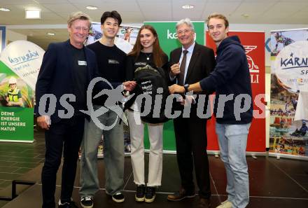 Kaernten Sport. Sportlermeeting. Arno Arthofer, Heimo Fugger (Radsport), Johannn Martini (Radsport), LH Peter Kaiser, Luca Rauchenwald (Wasserschi).  Klagenfurt, am 1.12.2025.
Foto: Kuess
www.qspictures.net
---
pressefotos, pressefotografie, kuess, qs, qspictures, sport, bild, bilder, bilddatenbank
