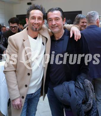 Fussball. Buchpraesentation 105 Jahre SK Austria Klagenfurt.  Matthias Dollinger, Almedin Hota.   Klagenfurt, am 10.12.2025.
Foto: Kuess
www.qspictures.net
---
pressefotos, pressefotografie, kuess, qs, qspictures, sport, bild, bilder, bilddatenbank