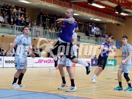 Handball Bundesliga. HLA. SC Ferlach gegen HSG Xentis Lipizzanerheimat.   Adrian Milicevic (SCF) Ferlach, am 13.12.2025.
Foto: Kuess
www.qspictures.net

---
pressefotos, pressefotografie, kuess, qs, qspictures, sport, bild, bilder, bilddatenbank