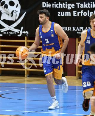 Basketball 2. Liga 2025/2026. Grunddurchgang 8. Runde. Woerthersee Piraten  gegen BBU Salzburg.   Miodrag Mirceta     (Salzburg). Klagenfurt, am 13.12.2025.
Foto: Kuess
---
pressefotos, pressefotografie, kuess, qs, qspictures, sport, bild, bilder, bilddatenbank