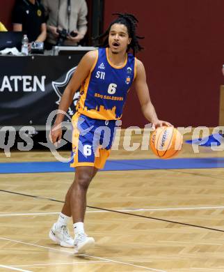 Basketball 2. Liga 2025/2026. Grunddurchgang 8. Runde. Woerthersee Piraten  gegen BBU Salzburg.   Samuel Gatterbauer     (Salzburg). Klagenfurt, am 13.12.2025.
Foto: Kuess
---
pressefotos, pressefotografie, kuess, qs, qspictures, sport, bild, bilder, bilddatenbank