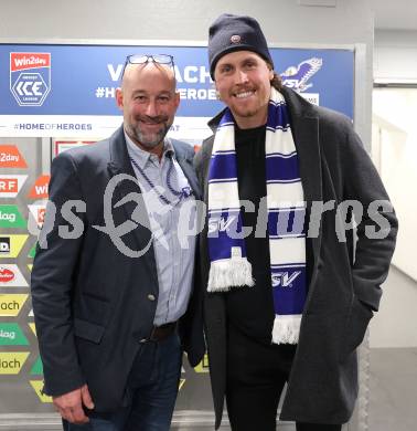 Eishockey ICE Bundesliga.  Winn2day ICE Hockey League. VSV gegen EC Red Bull Salzburg. Herbert Hohenberger, Brett Richie  (VSV). Villach am 12.12.2025.
Foto: Kuess
www.qspictures.net
---
pressefotos, pressefotografie, kuess, qs, qspictures, sport, bild, bilder, bilddatenbank