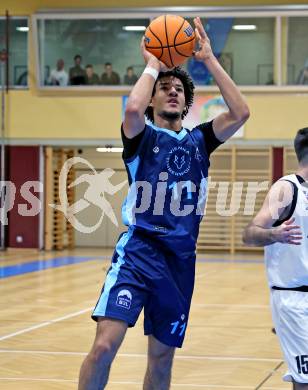 Basketball 2. Liga 2025/2026. Grunddurchgang 11. Runde.  KOS Celovec gegen Vienna Timberwolves. Paul Kircher (Vienna). Klagenfurt, am 20.12.2025.
Foto: Kuess
---
pressefotos, pressefotografie, kuess, qs, qspictures, sport, bild, bilder, bilddatenbank