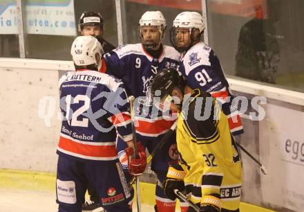 Eishockey AHC Division III Mitte.  EC Arnoldstein gegen HC Koettern I.  Torjubel Martin Leitner, Johannes Reichel, Stefan Geier    (Koettern). Velden,  am 19.12.2025.
Foto: Kuess
www.qspictures.net
---
pressefotos, pressefotografie, kuess, qs, qspictures, sport, bild, bilder, bilddatenbank