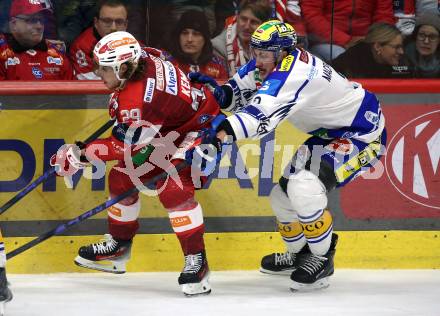 Eishockey ICE Bundesliga.  Winn2day ICE Hockey League. KAC gegen VSV.  Mario Kempe (KAC), Dylan Macpherson  (VSV). Klagenfurt, am 27.12.2025.
Foto: Kuess
www.qspictures.net
---
pressefotos, pressefotografie, kuess, qs, qspictures, sport, bild, bilder, bilddatenbank