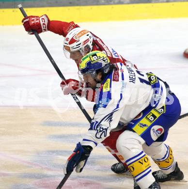 Eishockey ICE Bundesliga.  Winn2day ICE Hockey League. KAC gegen VSV. Finn Van Ee  (KAC),  Adam Helewka  (VSV). Klagenfurt, am 27.12.2025.
Foto: Kuess
www.qspictures.net
---
pressefotos, pressefotografie, kuess, qs, qspictures, sport, bild, bilder, bilddatenbank