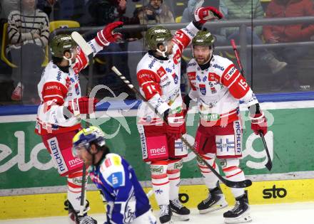 Eishockey ICE Bundesliga.  Winn2day ICE Hockey League. VSV gegen HCB Suedtirol Alperia   Torjubel Brad Mcclure    (Bozen). Villach, am 28.12.2025.
Foto: Kuess
www.qspictures.net
---
pressefotos, pressefotografie, kuess, qs, qspictures, sport, bild, bilder, bilddatenbank