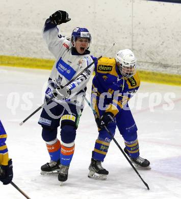 Eishockey AHC Division I. Althofen gegen Steindorf.  Jubel HOBITSCH, Samuel     (Steindorf). Althofen, am 3.1.2026.
Foto: Kuess
www.qspictures.net
---
pressefotos, pressefotografie, kuess, qs, qspictures, sport, bild, bilder, bilddatenbank