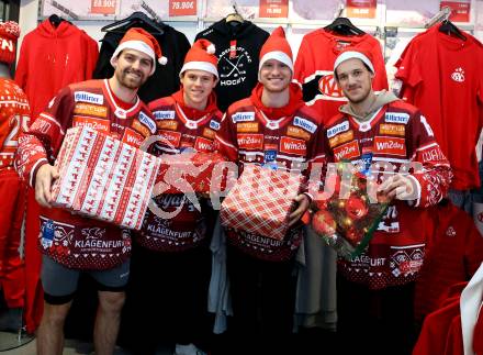 Eishockey ICE Bundesliga. KAC. Jan Mursak, David Waschnig, Thimo Nickl, Simeon Schwinger.  Klagenfurt, am 20.12.2025.
Foto: Kuess
www.qspictures.net
---
pressefotos, pressefotografie, kuess, qs, qspictures, sport, bild, bilder, bilddatenbank
