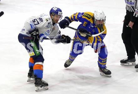 Eishockey AHC Division I. Althofen gegen Steindorf.   Leon Lamereiner (Althofen), Franz Wilfan   (Steindorf). Althofen, am 3.1.2026.
Foto: Kuess
www.qspictures.net
---
pressefotos, pressefotografie, kuess, qs, qspictures, sport, bild, bilder, bilddatenbank
