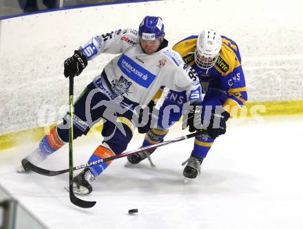 Eishockey AHC Division I. Althofen gegen Steindorf.  Christoph Duller (Althofen),  Ruslan Gelfanov   (Steindorf). Althofen, am 3.1.2026.
Foto: Kuess
www.qspictures.net
---
pressefotos, pressefotografie, kuess, qs, qspictures, sport, bild, bilder, bilddatenbank