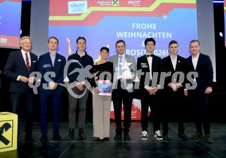 Nacht des Sports 2025 Ehrungen des Kaerntner Sportjahres 2025.  Sportlergala. LH Peter Kaiser, Luca Rauchenwald, Lukas Pullnig, Monika und Gerhard Tschofenig, Heimo Fugger, Maximilian Ortner,  . Velden, am 22.12.2025. 
Foto: Kuess
www.qspictures.net
---
pressefotos, pressefotografie, kuess, qs, qspictures, sport, bild, bilder, bilddatenbank