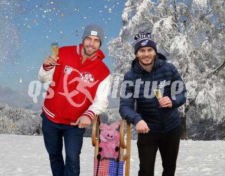 Eishockey Bundesliga. Thomas Hundertpfund (KAC), Alexander Rauchenwald (VSV). Fotomontage, 30.12.2025.
Foto: Kuess
www.qspictures.net
---
pressefotos, pressefotografie, kuess, qs, qspictures, sport, bild, bilder, bilddatenbank