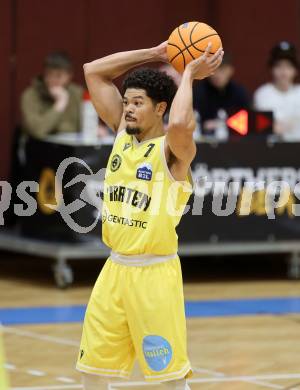 Basketball 2. Liga 2025/2026. Grunddurchgang 12. Runde.  Woerthersee Piraten gegen Basketball Klub Rapid Wien. Marcus Holyfield  (Piraten),   Klagenfurt, am 6.1.2026
Foto: Kuess
---
pressefotos, pressefotografie, kuess, qs, qspictures, sport, bild, bilder, bilddatenbank