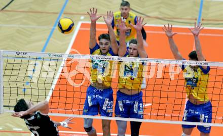 Volleyball CEV Cup.  SK Zadruga Aich/Dob gegen AKAA Volley (FIN).  Kristers Landzans, Nicolai Grabmueller, Zigurds Janis Licis  (Aich/Dob). Bleiburg, am 7.1.2026.
Foto: Kuess
www.qspictures.net
---
pressefotos, pressefotografie, kuess, qs, qspictures, sport, bild, bilder, bilddatenbank