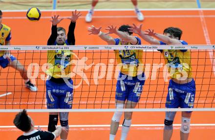Volleyball CEV Cup.  SK Zadruga Aich/Dob gegen AKAA Volley (FIN). Jiri Srb,  Sebastian Sablatnig, Jan Jirasek  (Aich/Dob). Bleiburg, am 7.1.2026.
Foto: Kuess
www.qspictures.net
---
pressefotos, pressefotografie, kuess, qs, qspictures, sport, bild, bilder, bilddatenbank