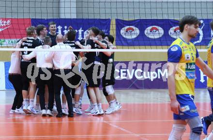 Volleyball CEV Cup.  SK Zadruga Aich/Dob gegen AKAA Volley (FIN).  Jubel (AKAA). Bleiburg, am 7.1.2026.
Foto: Kuess
www.qspictures.net
---
pressefotos, pressefotografie, kuess, qs, qspictures, sport, bild, bilder, bilddatenbank