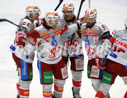 Eishockey ICE Bundesliga.  Winn2day ICE Hockey League. VSV gegen KAC.   Maximilian Preiml, Clemens Unterweger, Nick Petersen,  Jan Mursak   (KAC). Villach, am 9.1.2026.
Foto: Kuess
www.qspictures.net
---
pressefotos, pressefotografie, kuess, qs, qspictures, sport, bild, bilder, bilddatenbank