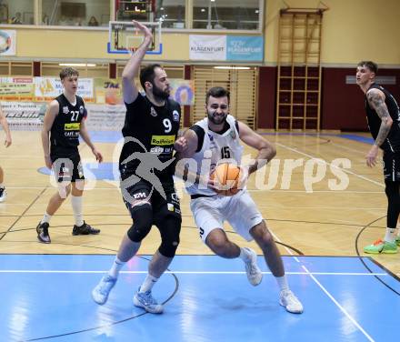 Basketball 2. Liga 2025/2026. Grunddurchgang 13. Runde.  KOS Celovec gegen BK Mattersburg Rocks.  Marin Sliskovic (KOS), Tobias Winkler  (Mattersburg). Klagenfurt, am 10.1.2026
Foto: Kuess
---
pressefotos, pressefotografie, kuess, qs, qspictures, sport, bild, bilder, bilddatenbank