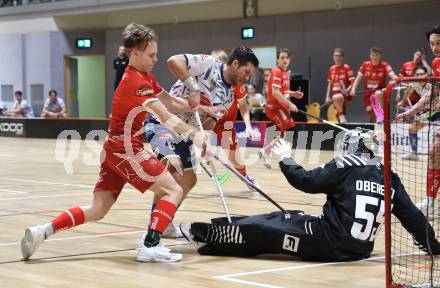 IFL Floorball.  KAC gegen VSV.   Mitja Beuthe, Maximilian Obereder  (KAC),  Timo Schmid (VSV). Klagenfurt, am 10.1.2026.
Foto: Kuess
www.qspictures.net
---
pressefotos, pressefotografie, kuess, qs, qspictures, sport, bild, bilder, bilddatenbank
