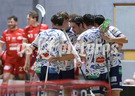 IFL Floorball.  KAC gegen VSV. Torjubel   (VSV). Klagenfurt, am 10.1.2026.
Foto: Kuess
www.qspictures.net
---
pressefotos, pressefotografie, kuess, qs, qspictures, sport, bild, bilder, bilddatenbank