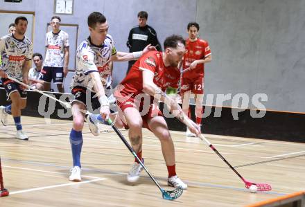 IFL Floorball.  KAC gegen VSV.  Luca Wurmitzer (KAC),  Philipp Reiser (VSV). Klagenfurt, am 10.1.2026.
Foto: Kuess
www.qspictures.net
---
pressefotos, pressefotografie, kuess, qs, qspictures, sport, bild, bilder, bilddatenbank