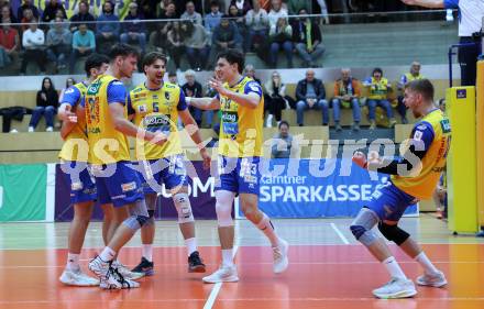 Volleyball CEV Cup.  SK Zadruga Aich/Dob gegen AKAA Volley (FIN). Jubel (Aich/Dob). Bleiburg, am 7.1.2026.
Foto: Kuess
www.qspictures.net
---
pressefotos, pressefotografie, kuess, qs, qspictures, sport, bild, bilder, bilddatenbank