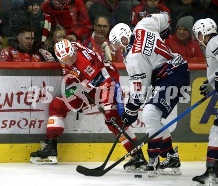 Eishockey ICE Bundesliga.  Winn2day ICE Hockey League. KAC gegen Hydro Fehervar AV 19.  David Waschnig  (KAC),  Istvan Bartalis  (Fehervar). Klagenfurt, am 16.1.2026
Foto: Kuess
www.qspictures.net
---
pressefotos, pressefotografie, kuess, qs, qspictures, sport, bild, bilder, bilddatenbank