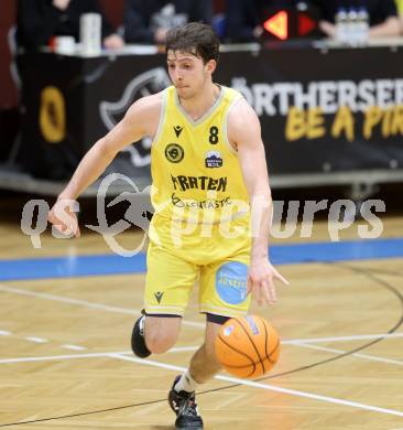 Basketball 2. Liga 2025/2026. Grunddurchgang 15. Runde.  Woerthersee Piraten gegen Vienna United.  Elias Podany (Piraten),   Klagenfurt, am 24.1.2026
Foto: Kuess
---
pressefotos, pressefotografie, kuess, qs, qspictures, sport, bild, bilder, bilddatenbank