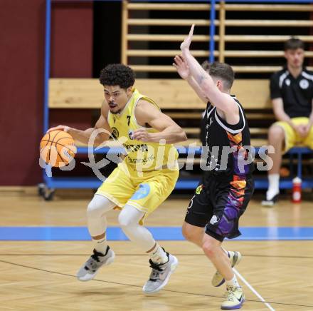 Basketball 2. Liga 2025/2026. Grunddurchgang 15. Runde.  Woerthersee Piraten gegen Vienna United. Marcus Holyfield  (Piraten),  David Wrumnig (Vienna). Klagenfurt, am 24.1.2026
Foto: Kuess
---
pressefotos, pressefotografie, kuess, qs, qspictures, sport, bild, bilder, bilddatenbank