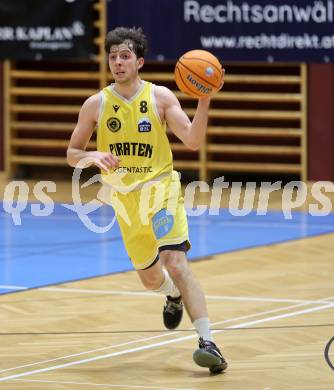 Basketball 2. Liga 2025/2026. Grunddurchgang 15. Runde.  Woerthersee Piraten gegen Vienna United.  Elias Podany (Piraten),  Klagenfurt, am 24.1.2026
Foto: Kuess
---
pressefotos, pressefotografie, kuess, qs, qspictures, sport, bild, bilder, bilddatenbank