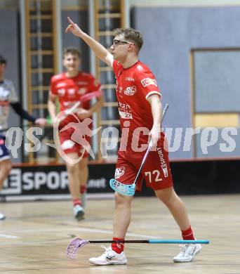 IFL Floorball.  KAC gegen VSV.  Torjubel Arttu Sorri  (KAC). Klagenfurt, am 10.1.2026.
Foto: Kuess
www.qspictures.net
---
pressefotos, pressefotografie, kuess, qs, qspictures, sport, bild, bilder, bilddatenbank