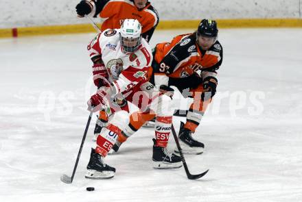 Eishockey AHC Division I.  ESV Ferlach gegen USC Pirates Velden.  Matthias Florian  (Ferlach),  Christoph Pirsch  (Velden). Ferlach, am 30.1.2026
Foto: Kuess
www.qspictures.net
---
pressefotos, pressefotografie, kuess, qs, qspictures, sport, bild, bilder, bilddatenbank