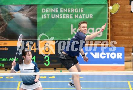 Badminton. Oesterreichische Meisterschaften.  Adrian Schwarzmann, Ziling Zhan.   Klagenfurt, am 30.1.2026
Foto: Kuess
www.qspictures.net
---
pressefotos, pressefotografie, kuess, qs, qspictures, sport, bild, bilder, bilddatenbank