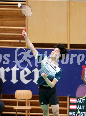 Badminton. Oesterreichische Meisterschaften.   Shangzu Zhan   Klagenfurt, am 30.1.2026
Foto: Kuess
www.qspictures.net
---
pressefotos, pressefotografie, kuess, qs, qspictures, sport, bild, bilder, bilddatenbank